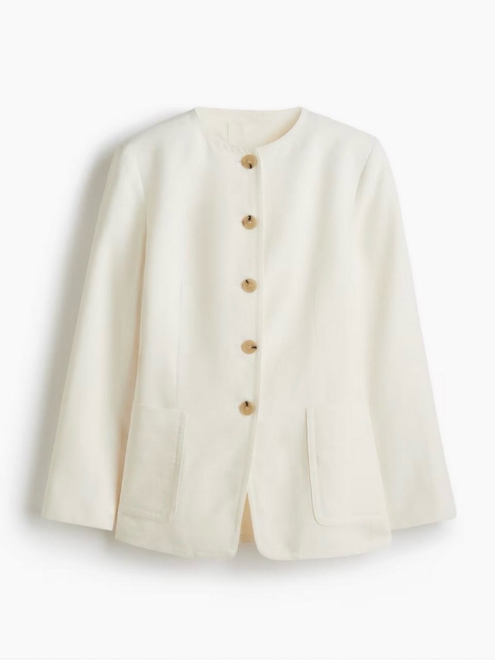 Cream Linen Blend Jacket